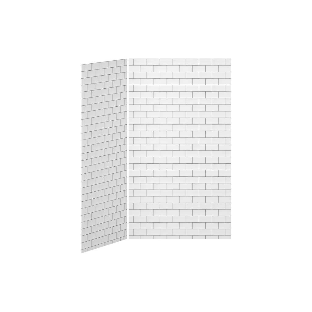 48x36 Carreaux #700 Ensemble de Murs de Douche 2 Panneaux 48x36 pour Installation de Coin - Carreaux #700 Lustré