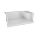 Base de douche avec siege moulé en alcôve 60'' x 32'' drain gauche