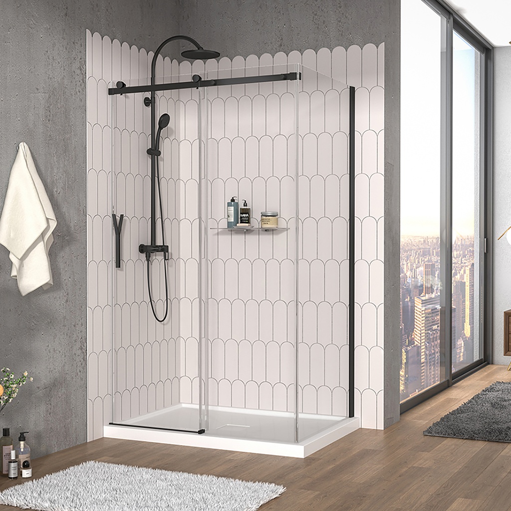 Vaia 48 Porte Alcove Fermeture sur Mur Noire Clair