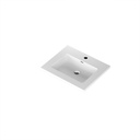 Aden 24" - Dessus de Lavabo Simple Centré en Surface Solide Blanc