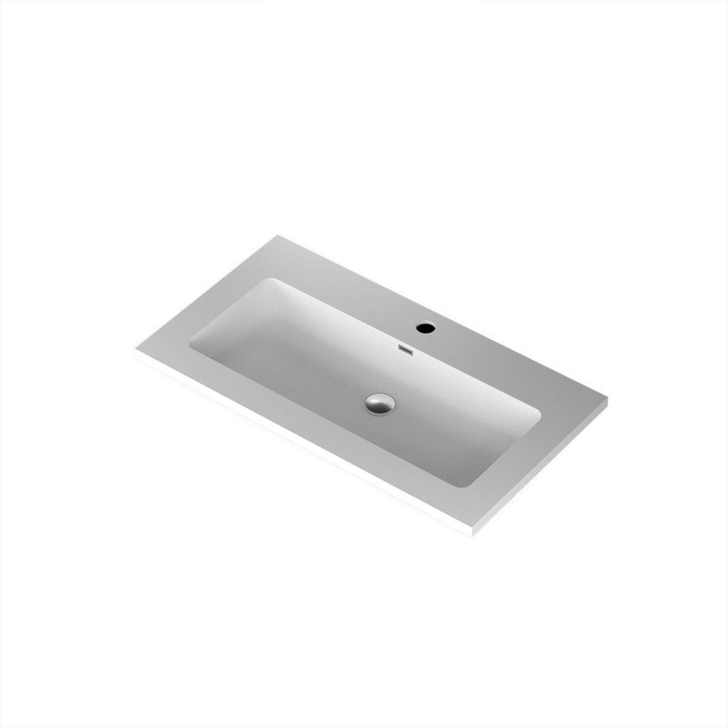 Aden 36" - Dessus de Lavabo Simple Centré en Surface Solide Blanc