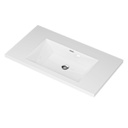 Plata 36" - Dessus de Lavabo Simple Centré en Polymarbre Blanc