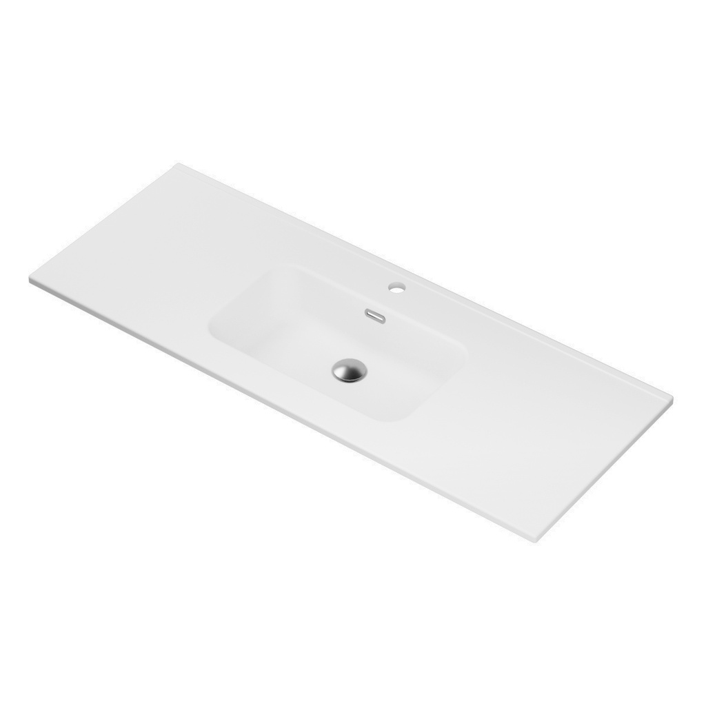 Sulu 48" - Dessus de Lavabo Simple Centré en Porcelaine Blanche