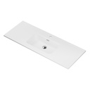 Sulu 48" - Dessus de Lavabo Simple Centré en Porcelaine Blanche