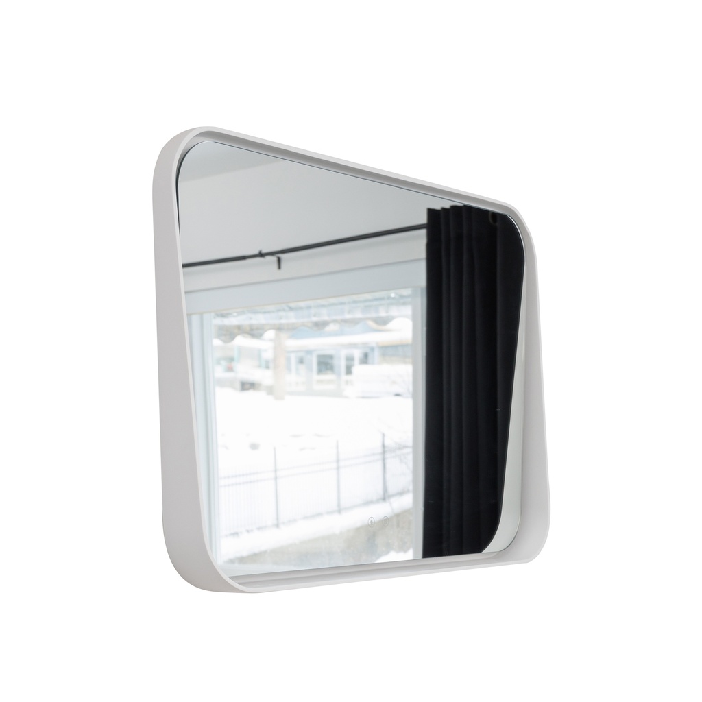 Miroir LED rectangulaire 36x26" - Cadre blanc mat