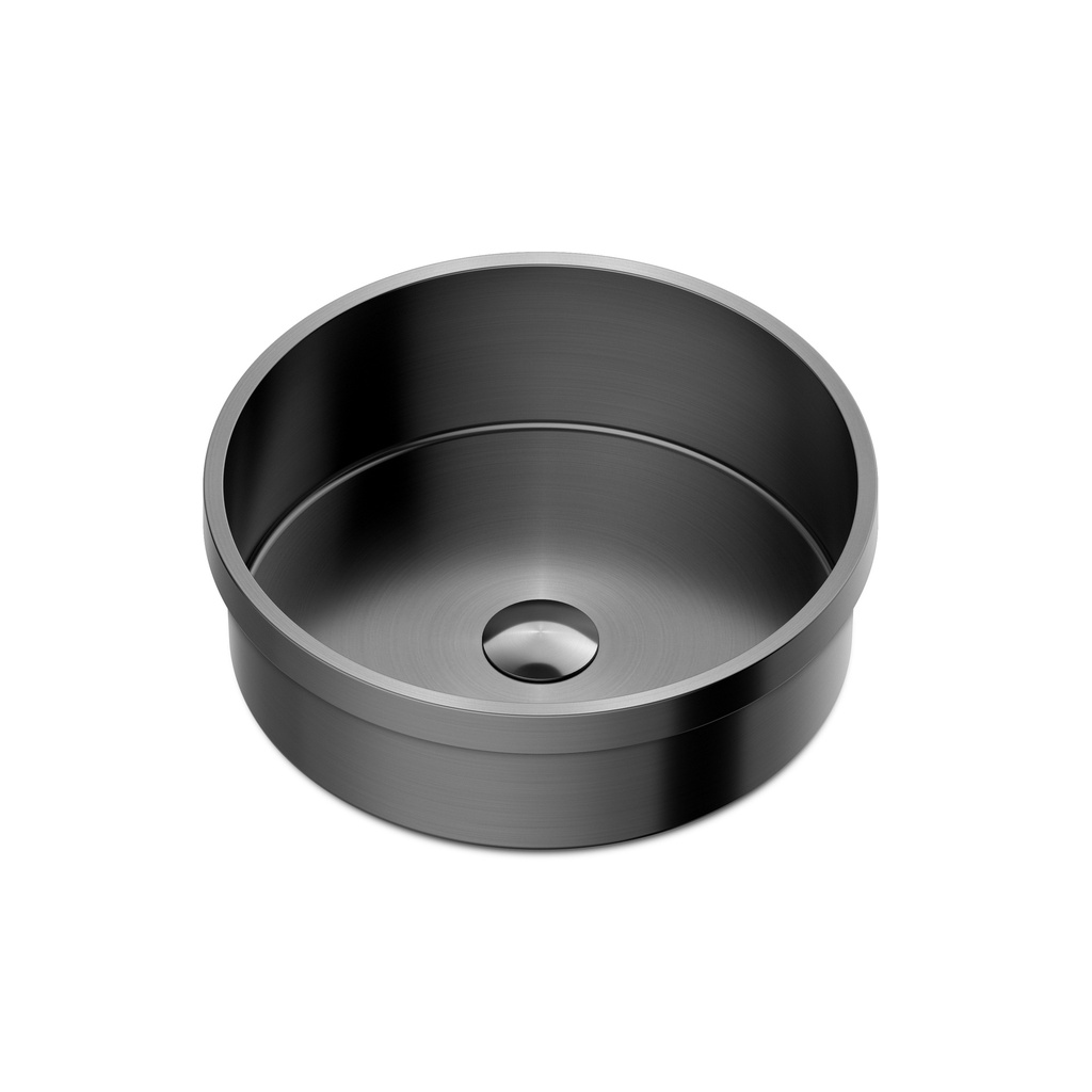 Lavabo Semi-encastré 15'' - Noir Métallisé Brossé