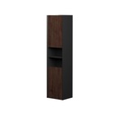 Armoire Murale Dakar 16" Noir Mat et Façades Rosewood