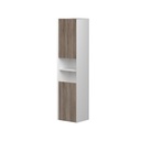 Armoire Murale Dakar 16" Blanc Mat et Façades Chêne Brossé