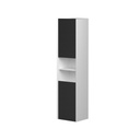 Armoire Murale Dakar 16" Blanc Mat et Façades Noires Mat