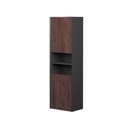 Armoire Murale Dakar 20" Noir Mat et Façades Rosewood