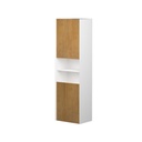 Armoire Murale Dakar 20" Blanc Mat et Façades Chêne Naturel Poli