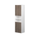 Armoire Murale Dakar 20" Blanc Mat et Façades Chêne Brossé