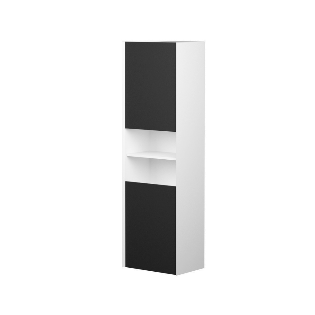 Armoire Murale Dakar 20" Blanc Mat et Façades Noir Mat