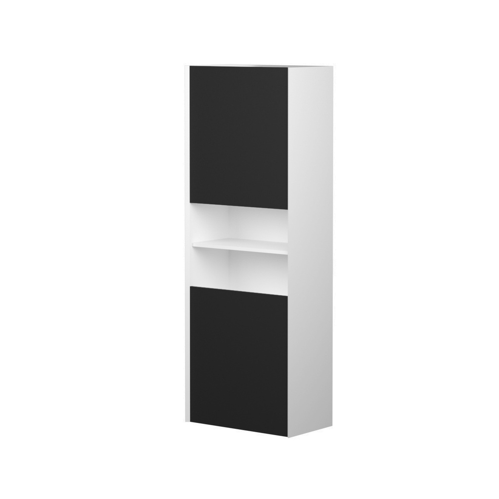 Armoire Murale Dakar 24" Blanc Mat et Façades Noir Mat