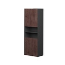 Armoire Murale Dakar 24" Noir Mat et Façades Rosewood