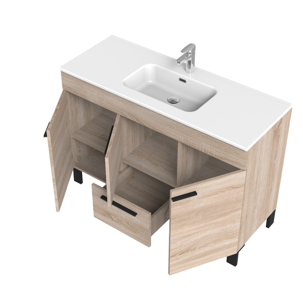 Meuble-lavabo sur Pieds Lima 48" Chêne Blanc