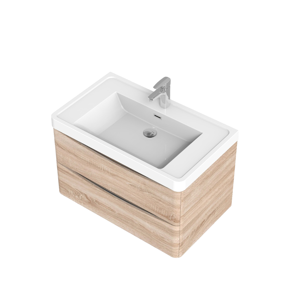 Meuble-lavabo Mural Fiori 32" Chêne Blanc