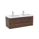 Meuble-lavabo Mural Double Fiori 48" Rosewood