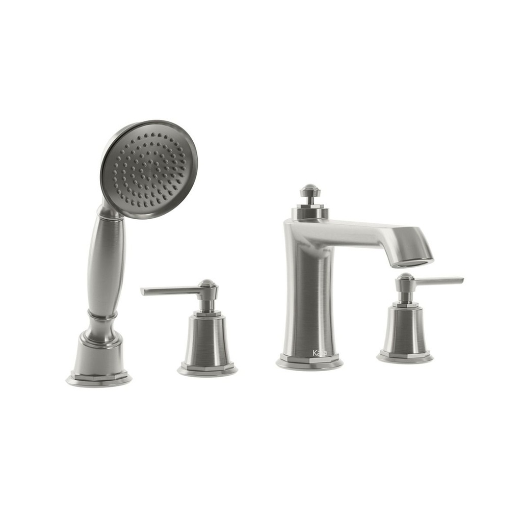 Rustik™ Robinet 4 Morceaux pour Baignoire avec Douchette Nickel Pur Pvs