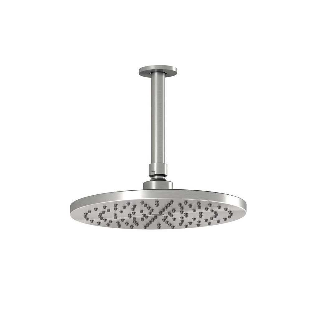 Tête de Pluie de 220mm (8 ⅝'') avec Bras Vertical Au Plafond Nickel Pur Pvs