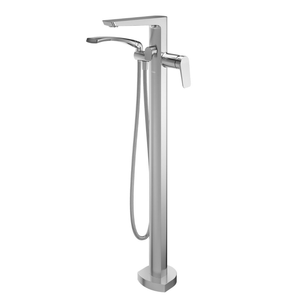 Moroka™ Robinet de Plancher pour Baignoire avec Douchette - Cartouche Incluse avec Brut - Chrome