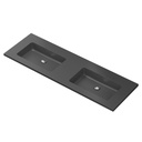 Aden 60" - Dessus de Lavabo Double en Quartz Noir - NON PERCÉ