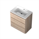 Meuble-lavabo de Plancher Berlin 30" chêne blanc avec dessus blanc