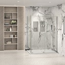 Porte de douche Slim chrome 60x36" en coin avec fermeture sur panneau de retour