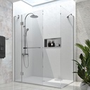 Écran de douche à pivot Vetra chrome 40x36" en coin avec barre à serviette