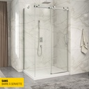 Porte de douche Piazza chrome 48x32" en coin avec fermeture sur mur sans barre à serviette