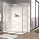 Porte de douche Vaia chrome 60x42" en coin avec fermeture sur panneau de retour 