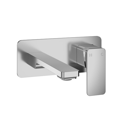 [BF1984-110] Kareo™ Robinet Mural de Lavabo avec Drain à Pression avec Trop-plein Chrome