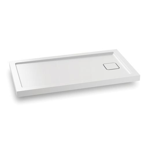 Kover™ 60x32 Base de Douche Rectangulaire en Acrylique 60x32 avec Drain à L'extrémité (ensemble de Bride de Carrelage Inclus)