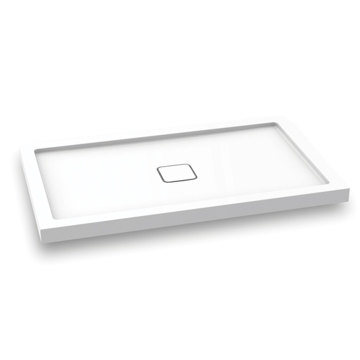 Kover™ 60x36 Base de Douche Rectangulaire en Acrylique 60x36 avec Drain Central (ensemble de Bride de Carrelage Inclus)