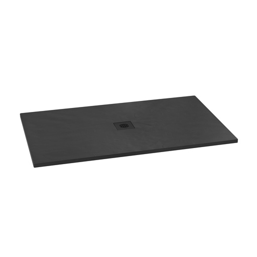 [BW1966-260] Lauza 60x36 Base de Douche Rectangulaire en Castylat™ Noir Texturé 60x36 (ensemble de Bride de Carrelage Inclus)