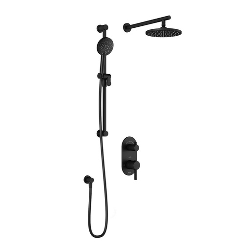 [BF1638-160] Roundone™ Td2 : Aquatonik™ T/p With Diverter Shower System With Wallarm Matte Black