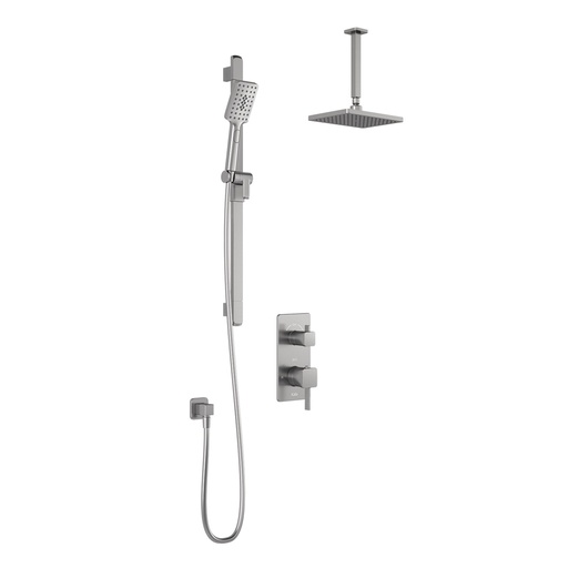 Squareone™ Td2 : Aquatonik™ T/p With Diverter Shower System With Vertical Ceiling Arm Pure Nickel Pvd