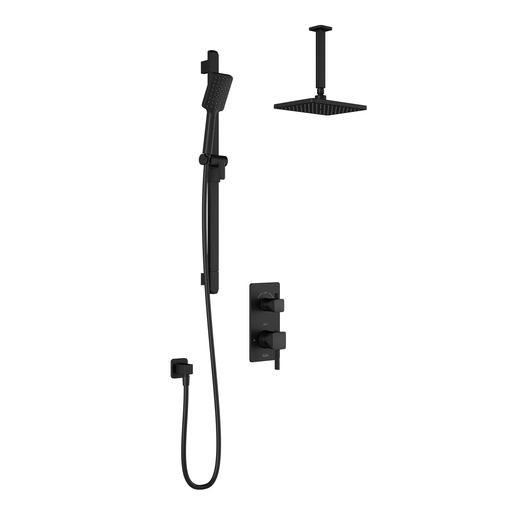 [BF1650-160-001] Squareone™ Td2 : Aquatonik™ T/p With Diverter Shower System With Vertical Ceiling Arm Matte Black