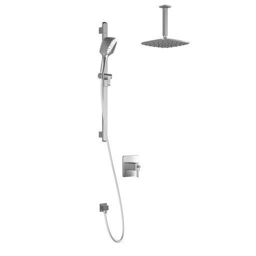 [BF1718-110-101] Grafik™ Tcd1 Plus : Aquatonik™ T/p Coaxial Shower System With Vertical Ceiling Arm Chrome