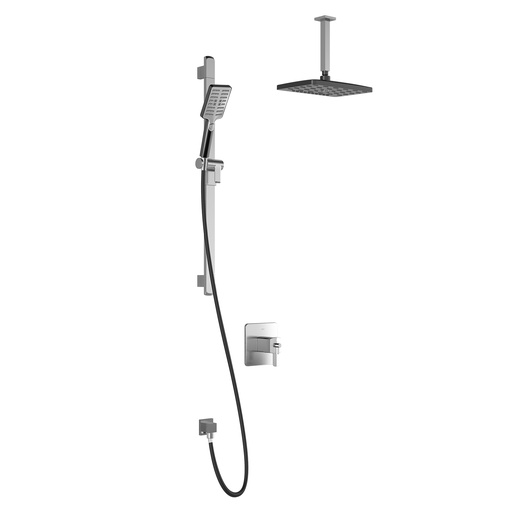 [BF1718-150-201] Grafik™ Tcd1 Premia : Aquatonik™ T/p Coaxial Shower System With Vertical Ceiling Arm Chrome/black