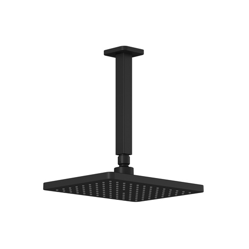 [BF1646-160] Squareone™ Tête de Pluie de 260mm X 188mm (10 ¼'' X 7 ⅜'') avec Bras Vertical Au Plafond Noir Mat