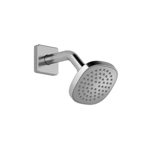 Sobrio™ Pomme de Douche de 100mm (4'') avec Bras Mural 45⁰ Portée de 184mm (7 ¼'') et Garniture Carrée Chrome