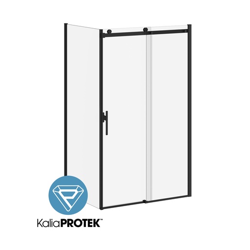 Koncept Evo avec Kaliaprotek™ Panneau de Retour Verre Duraclean avec Film 36''x77'' pour Installation de Coin (réversible) Noir Mat