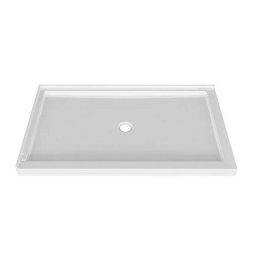 Base de douche rectangle en coin 48'' x 32'' coté gauche anti-fuite, drain central