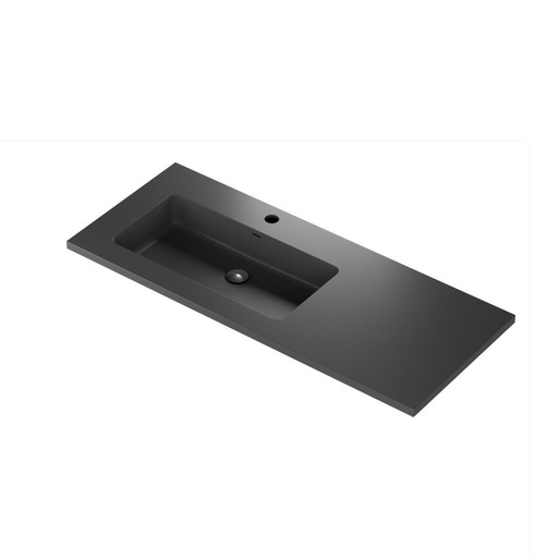 [DG4819Q02AD] Aden 48" - Dessus de Lavabo Décentré Gauche en Quartz Noir