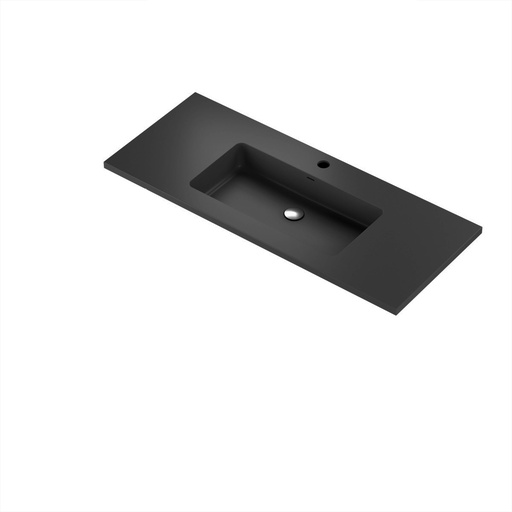 [DC4819Q02AD] Aden 48" - Dessus de Lavabo Simple Centré en Quartz Noir