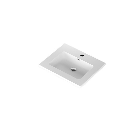 [DC2419Q01AD] Aden 24" - Dessus de Lavabo Simple Centré en Surface Solide Blanc
