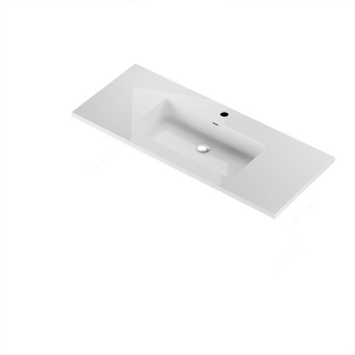 [DC4819B01AD] Aden 48" - Dessus de Lavabo Simple Centré en Polymarbre Blanc