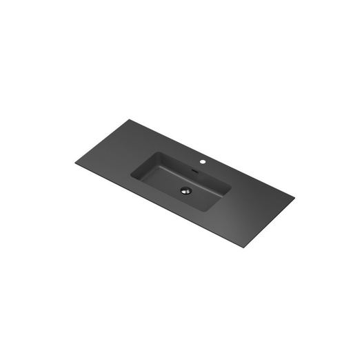 [DC4821Q02BA] Bass 48" - Dessus de Lavabo Simple Centré en Quartz Noir