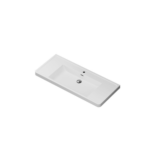 [DC4019B01RO] Ross 40" - Dessus de Lavabo Simple Centré en Polymarbre Blanc